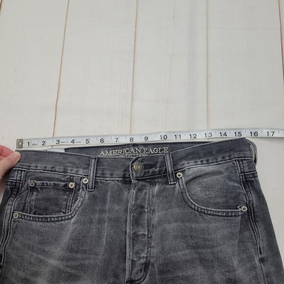 American Eagle High rise girlfriend button fly jeans gray - Picture 7 of 11